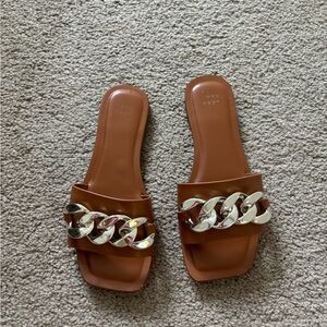 Women’s A New Day Target Brown Buckle Sandal Size 6W